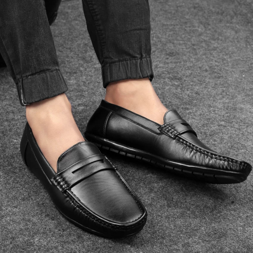 CASUAL PURE LEATHER SHOES (BLACK)