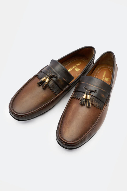 MEDICATED SOFT LEATHER SHOES (BROWN)